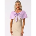 thumbnail image 2 of DARING DIVA Women's Faux Fur Shawl Bowknot Ribbon Bridal Wrap Stole Shrug XS Light Purple, 2 of 6