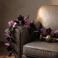 thumbnail image 2 of SLYNSHome Artificial Purple Black Maple Leaf Garland With Berries, Faux Halloween Vine Decor, Hanging Greenery For Mantel, Stair, Indoor Outdoor Holiday Party Decoration, 2 of 4