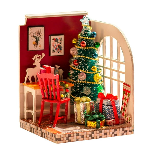 Miniatura DIY de Madera BLESIY Rompecabezas de Construcción 3D Casa de Muñecas Artesanal Estilo A