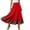 Red-Skirt, variant on Womens Maxi Skirts Elastic Waist Flowy Bohemian Color Block Summer Casual Black L