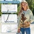 thumbnail image 6 of Chririnla 3D Running Horse Pattern Boys Sporty Hoodie Zip Up Long Sleeve with Pockets Lightweight Athletic Top for Kids Youth Size 13-14, 6 of 7