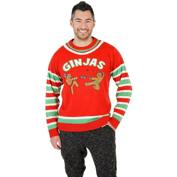 Fighting Ginjas Gingerbread Ninjas Ugly Christmas Sweater