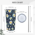thumbnail image 3 of Daisy Flowers Tumbler 20oz Floral Stainless Steel Insulated Tumblers with Lid and Straw Spring Travel Coffee Mug Tea Wine Cups Water Bottle Sport Gifts for Women, 3 of 6