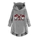 thumbnail image 1 of Top de abrigo de felpa con capucha y manga larga con botones de felpa y orejas de gato con estampado informal para mujer Pompotops  gfhjh24580, 1 of 3