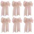 thumbnail image 1 of TIELUTT 6PCS Christmas Bows Large Christmas Bows Xmas Wreath Ribbon Bows Tree Bows Car Hanging Solar Powe Beads Winter Garland for Decorating Transparent Thread for Hanging, 1 of 7