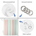 thumbnail image 5 of Coral Cyan Stripe Waterproof Fabric Shower Curtain,Geometric Grey White Vertical Striped Waterproof Fabric Shower Curtain for Bathroom Curtains Bathtubs Shower Curtains with 12 Hooks Long 72x78in, 5 of 8