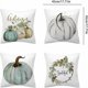 thumbnail image 2 of Fundas de almohada con decoración otoñal, fundas de almohada de lino con estampado de calabaza en acuarela, impresión a doble cara, tamaño de cojín 45 cm x 45 cm, juego de 4, 2 of 5