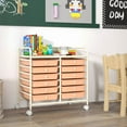thumbnail image 4 of Costway 12 Drawers Rolling Cart Storage Scrapbook Paper Studio Organizer Bins Light Pink, 4 of 10