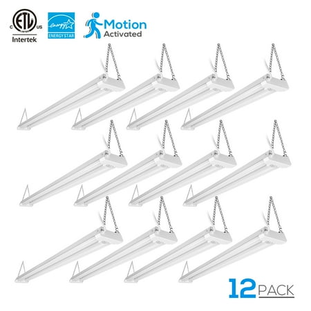 LEONLITE 12 Pack 40W 4ft LED Shop Light, Surface Mount Light Fixture for Office, Hallways, Garage, Laundry Room, 4000K Cool White