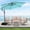 Blue and Beige, variant on Autlaycil 6 pcs Patio Furniture Set, 10ft Cantilever Offset Patio Umbrella and Base, Wicker Rattan Rocker Loveseat, Swivel Rocking Chairs, Coffee Table - Brown
