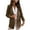 Brown, variant on Homenesgenics Winter Jackets for Women Plus Size under $10.00 Womens Ladies Solid Turn Down Collar Jacket Long Sleeve Coat Outerwear Blazer Brown S