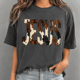 thumbnail image 2 of Comfort Colors Jesus T-Shirt, Cow Print Christian Graphic Tee, Religious Faith Shirt, Christian Apparel, Jesus Gift for Women and Men, 2 of 7