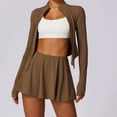 thumbnail image 3 of Conjunto deportivo de 2 piezas para mujer, traje de Yoga, ropa deportiva de manga larga, Top deportivo, Falda corta, mallas de entrenamiento para gimnasio, ropa de gimnasio, 3 of 5