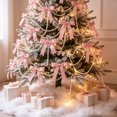 thumbnail image 4 of Christmas Bow Ornament Set With Pearl Chain DIY Holiday Hanging Decor Kit For Xmas Tree Party Garland Making, 4 of 6