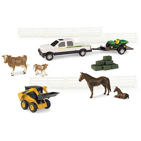 John Deere Utility Vehicle Set, Truck, Tractor, Trailer and Farm Set, 1:32 (Best Compact Utility Tractor For The Money)