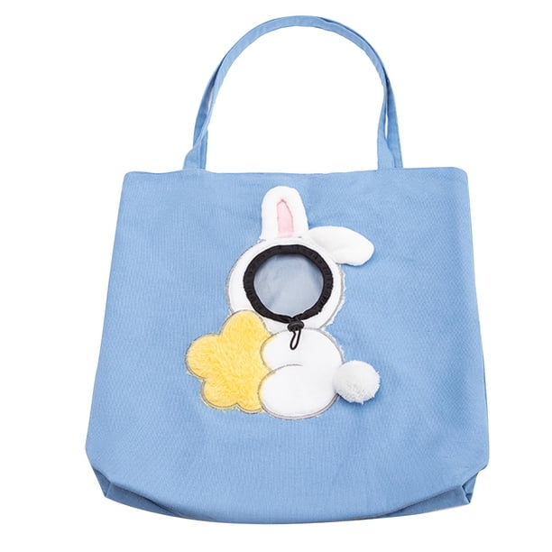 Bolso de hombro para mascotas, transpirable, ajustable, con apertura elástica, bonito bolso de transporte para mascotas de lona para cachorros y gatos