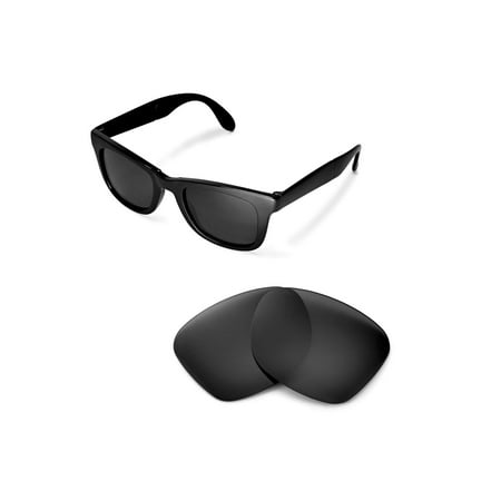 Walleva Black Polarized Replacement Lenses for Ray-Ban Wayfarer RB4105 50mm Sunglasses