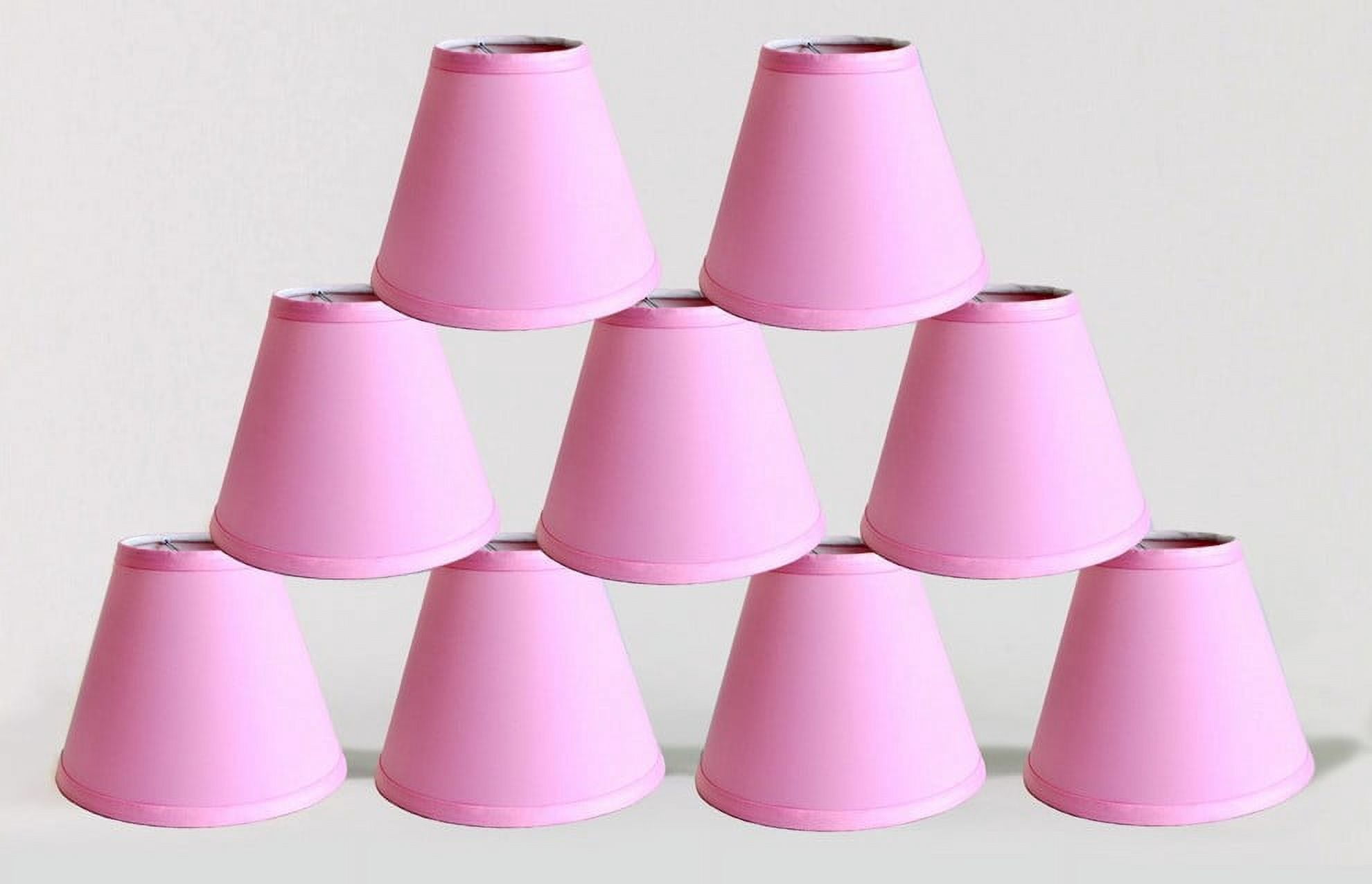 Urbanest Satin Chandelier Clip-on Shade, 3″ Top × 6″ Bottom × 5″ Slant Height – Replacement Lamp Shades for Chandelier, Pendant Light, Wall Sconce & Small Table Lamp, 9-Piece, Pink