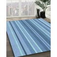 thumbnail image 3 of Ahgly Company Machine Washable Indoor Round Transitional Day Sky Blue Area Rugs, 6' Round, 3 of 7