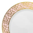 thumbnail image 7 of Smarty 7.5" White Pink Gold Mosaic Rim Round Plastic Salad Plates 120ct, 7 of 7