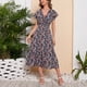 thumbnail image 2 of Vestido suelto de manga corta con cuello en V informal de verano para mujer a la moda Fridja  bnh2680, 2 of 7