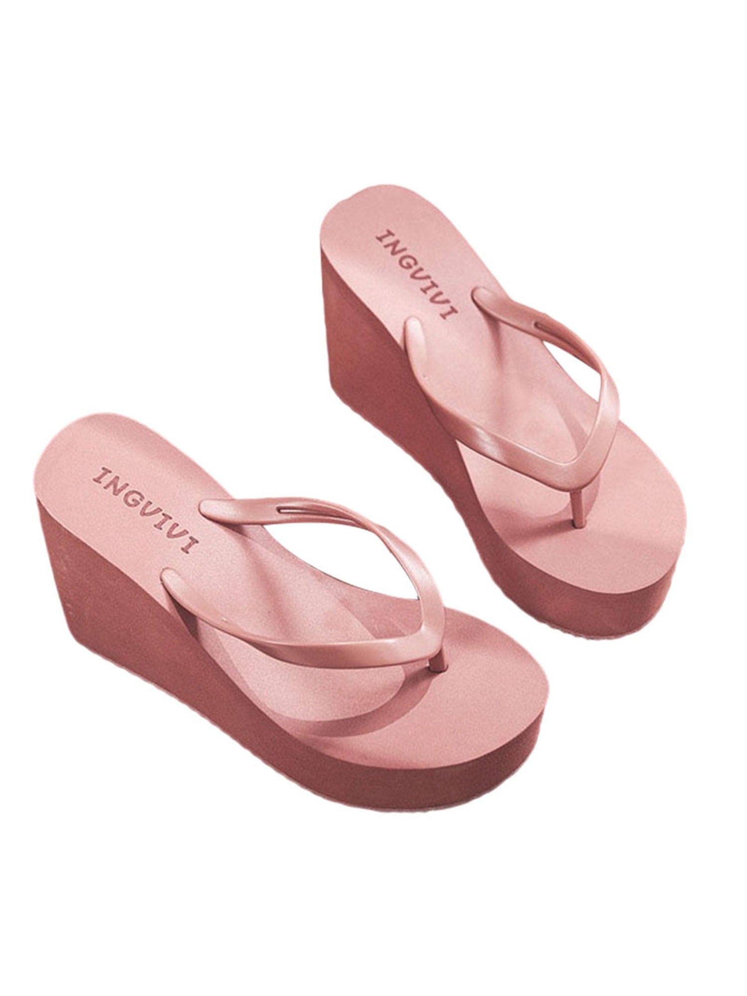 Wedges Sandals for Women Casual Wedges Slide Sandals for Women T Strap Flip Flops Sandals Summer Female Thick Bottom Casual Roman Bow Slippers