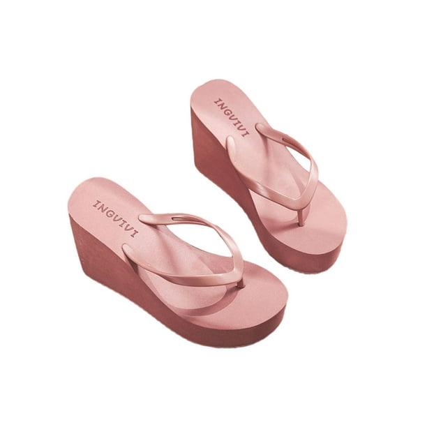 Woobling Ladies Flip-flops Summer Thongs Sandals Beach Sandal Casual Shoes  Indoor Outdoor Pink Brown US 5 