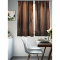 thumbnail image 4 of Retro Farmhouse Sheer Curtains 63 Inch Length 2 Panels Set, Brown Wooden Grain Cabin Country Plank Voile Window Treatment Rod Pocket Curtains Sheers Drapes for Bedroom/Living Room/Kitchen 52x"63"x2, 4 of 7