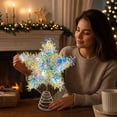 thumbnail image 6 of Homellea Lighted Tinsel Star Christmas Tree Topper, Battery Operated LED Five Point Star with Spring Base for Xmas Tree Top, Holiday Party, Living Room, Mantel and Indoor Home Decor, 6 of 6