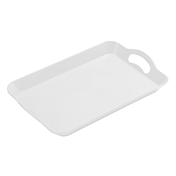 Bandeja para servir, bandeja para taza de té, portavasos contemporáneo, bandeja portátil para guardar platos Blanco S
