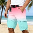 thumbnail image 2 of CONZONE Mens Cargo Shorts Elastic Waist Summer Shorts For Men Gradient Color Lightweight Loose Fit Beach Shorts With Pockets, 2 of 5
