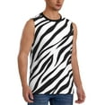 thumbnail image 2 of PAYOHTO Men's Sleeveless Shirts Gym Tank Top with Black and White Zebra Print Design, 2 of 8