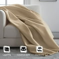 thumbnail image 6 of Soft All-Season Fleece Throw Blanket – Cozy Layering Bed Blanket – Twin Size – Beige, 6 of 7