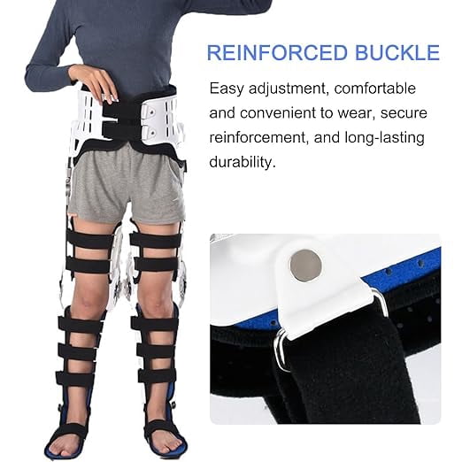 Adjustable Full Hip Leg Brace for Post-Activity Support, Hinged Knee Ankle Foot Orthosis for Men and Women, Comfortable & Breathable Design