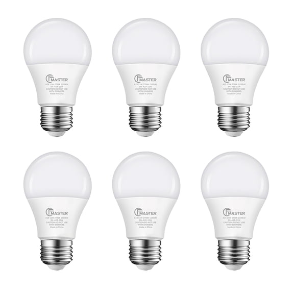 A19 LED Light Bulbs, 100 Watt Equivalent, Energy Efficient 11W, E26 Standard Base, Soft White 2700K, Dimmable, 10,000 Hour Lifetime , 6-Pack