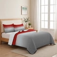 thumbnail image 5 of Twin XL Quilt Set 68''x98'', Red Gray Ombre Lightweight Summer Bedspread Coverlet Set with 2 Pillow Shams, Modern Gradient Abstract Art Breathable All Season Quilt Bedding for Dorm/Guest Room, 5 of 9