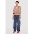 thumbnail image 4 of Women's Faux Fur Trim Zip Front Hoodie with Pom Poms, 4 of 5