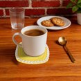 thumbnail image 5 of Unique Bargains 1 Pc Square Pearl Heat Insulation Mat Drink Coaster Yellow Cotton rope, 5 of 5