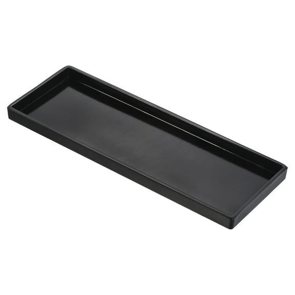 Uxcell 13x5" Fast Food Tray, Plastic Reusable Multi-Purpose Rectangle Serving Tray Smooth Surface Black