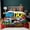 Color3, variant on 3 Pieces Teen_Titans Bedding Set All Season Lightweight Quilt Cover Set Super Soft Duvet Cover with Pillowsham