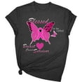 thumbnail image 2 of Womens Summer T-Shirts Breast Cancer Shirts Heart Pink Ribbon Tshirt Cancer Awareness Tee Tops, 2 of 3