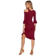 thumbnail image 2 of Haitryli Women Latin Dance Dress with Short Tango Stage Performance Practice Skirt Salsa Cha Cha Dance Outfit Red L, 2 of 5