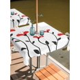 thumbnail image 2 of Outdoor Tablecloths with Umbrella Hole & Zipper, Red Flowers 54x54 Inch Square Tablecloths, Modern Minimalism Spring Botanical Floral Waterproof Table Cloth, Patio/Pool/Picnic Table Covers, 2 of 8