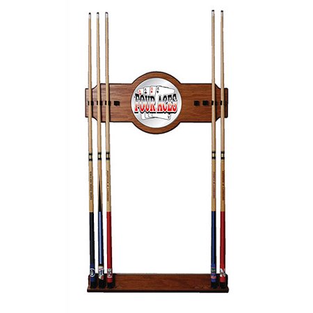 Four Aces 2-Piece Wood and Mirror Wall Cue Rack
