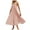 Pink, variant on Women's 2024 Summer Casual Short Flutter Sleeve Crew Neck Smocked High Waist Flowy Maxi Dress