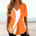 thumbnail image 1 of RWJDXD RWJDXD Ample et Confortable en Été, T-shirt Simple pour Femmes, T-shirt Courbe Ondulée 3d, Mode Col en V, Manches Courtes, Vêtements de Rue Décontractés pour Femmes, 1 of 7