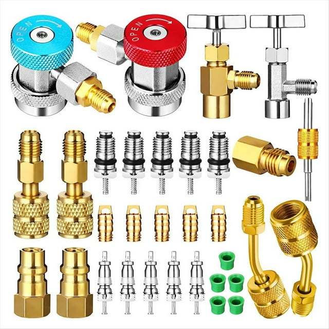 Kit de Acoplador Rápido de Adaptador AC R134A, Válvula de Grifo de Tanque R134a R134a A R22/410a para de Refrigeración de Aire Acondicionado