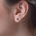 thumbnail image 3 of Gems Jewels 1.22 Ct Round Cut Black Diamond Push Back Stud Earring's 14K White Gold Plated 925 Sterling Silver For Women's, 3 of 3