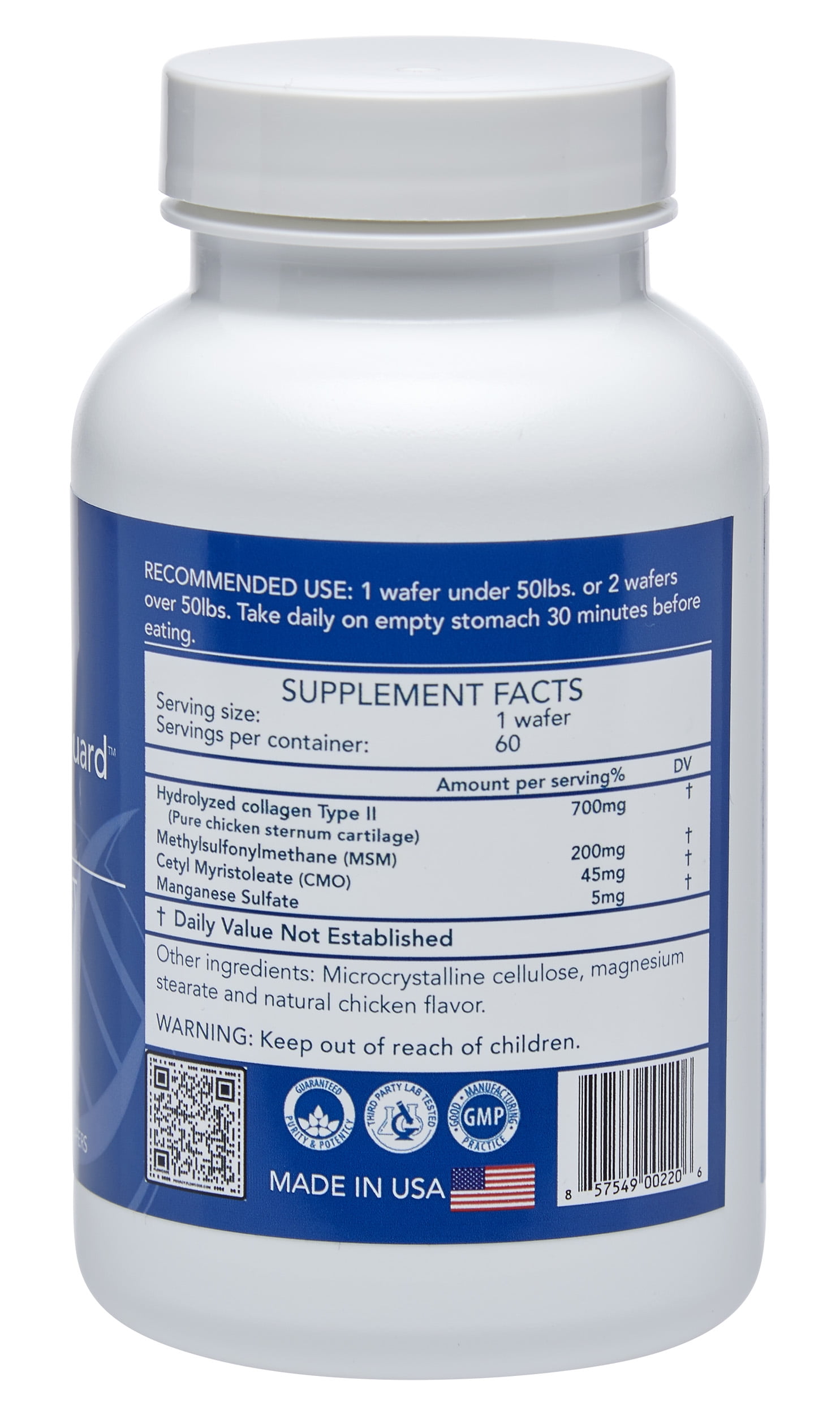 Longevity by Nature ArthroGuard Dog Joint Collagen Type 2 Pet Wafers, 90 Count