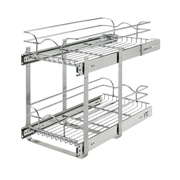 Rev A Shelf 2 Tier Pull Out Wire Basket, Wire Shelving Cabinet Organizers